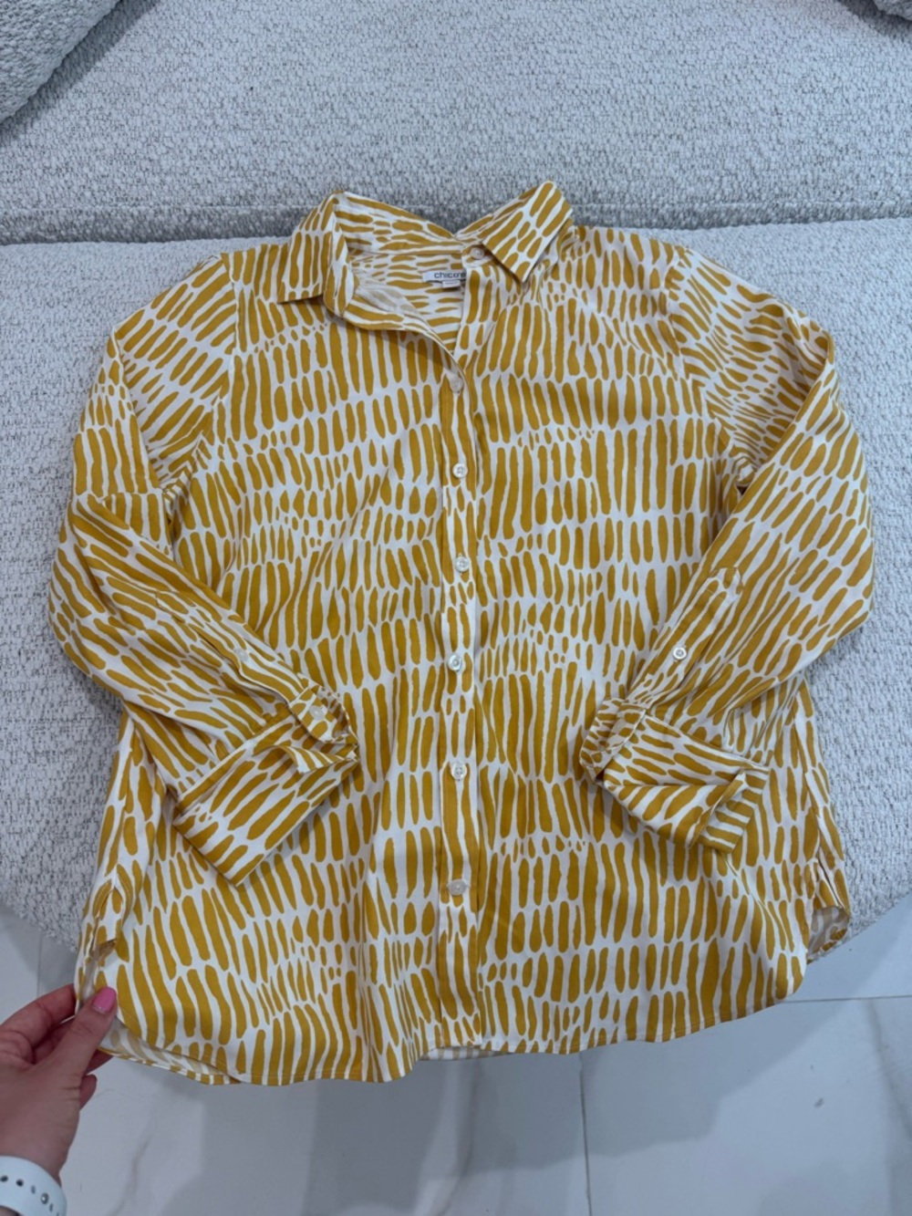 Chico’s Patterned Button Down Women’s Top